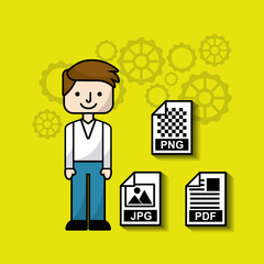 management of electronic formats vector illustration design