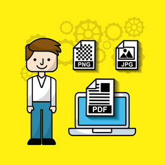 management of electronic formats vector illustration design