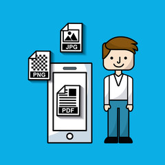 management of electronic formats vector illustration design