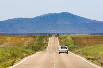 Lonesome road, province of Caceres, Spain - obrazy, fototapety, plakaty