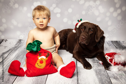 Feiertage krise einfluss kurzarbeitergeld "Weihnachten mit dem Hund feiern" Stockfotos und lizenzfreie Bilder auf