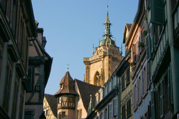 Rue des Marchands and Collégiale Saint-Martin in Colmar
