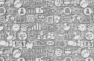 Fototapeta premium 3D illustration , Fintech Investment Financial Internet Technology Concept. Financial icon and technology icon abstract background