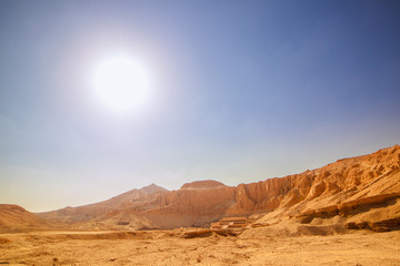 Naklejka premium The ancient temple among the desert