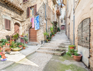 Fototapeta na wymiar Roccantica, rural medieval village in Rieti Province, Lazio (Italy)