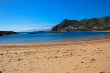 Fototapeta na wymiar Sanny day in Teresitas beach. Santa Cruz de Tenerife. Canary islands. Spain