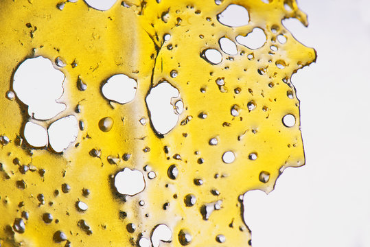 Cannabis oil concentrate aka shatter isolated