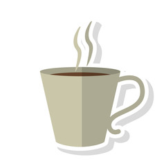 coffee mug icon. Coffe time drink breakfast and beverage theme. Isolated design. Vector illustration