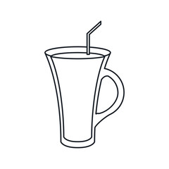 coffee glass icon. Coffe time drink breakfast and beverage theme. Isolated design. Vector illustration