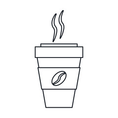 Disposable coffee cup icon. Coffe time drink breakfast and beverage theme. Isolated design. Vector illustration