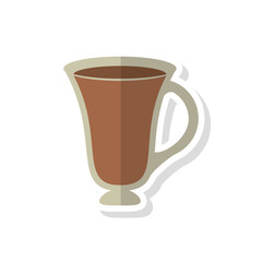 coffee glass icon. Coffe time drink breakfast and beverage theme. Isolated design. Vector illustration