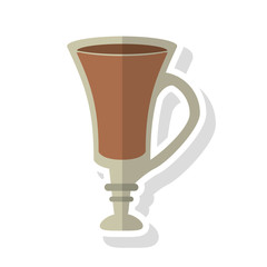 coffee glass icon. Coffe time drink breakfast and beverage theme. Isolated design. Vector illustration