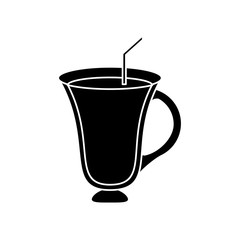 coffee glass icon. Coffe time drink breakfast and beverage theme. Isolated design. Vector illustration