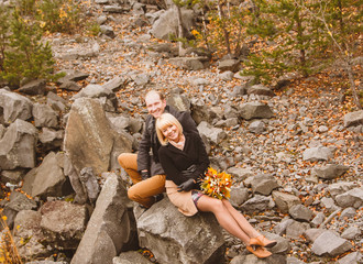 A man and a woman in the autumn Park