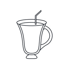 coffee glass icon. Coffe time drink breakfast and beverage theme. Isolated design. Vector illustration