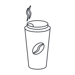 Disposable coffee cup icon. Coffe time drink breakfast and beverage theme. Isolated design. Vector illustration
