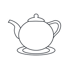 Tea pot icon. Tea time drink breakfast and beverage theme. Isolated design. Vector illustration