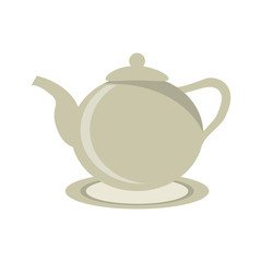 Tea pot icon. Tea time drink breakfast and beverage theme. Isolated design. Vector illustration