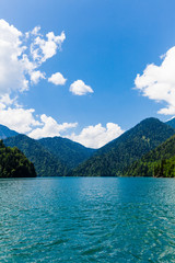 Abkhazia. Riza lake.  Mountain lake
