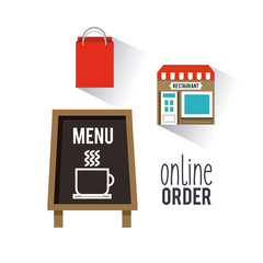 restaurant menu online order vector illustration design
