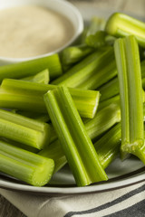 Raw Organic Green Celery Stalks
