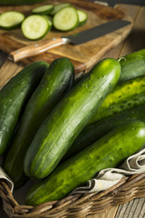 Raw Green Organic Cucumbers