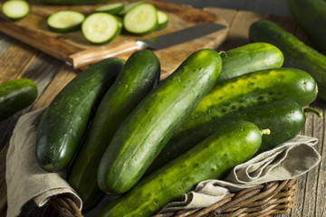 Raw Green Organic Cucumbers