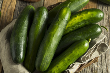 Raw Green Organic Cucumbers