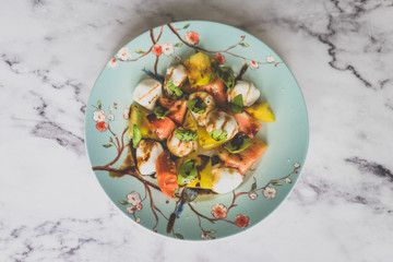 Plate of caprese salad