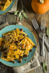 Homemade Pumpkin Ravioli with Butter Sauce