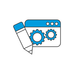 template windows with seo icon vector illustration design