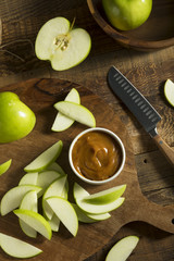 Sweet Homemade Caramel Dip with Sliced Apples