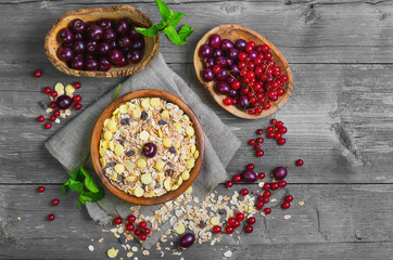 Morning breakfast of muesli