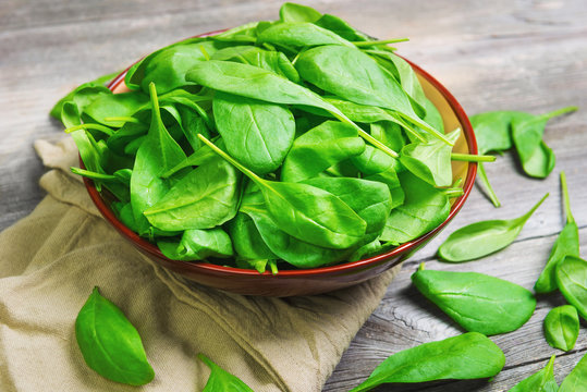 Fresh green leaves spinach