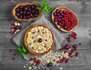 Morning breakfast of muesli