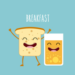 delicious and nutritive breakfast character vector illustration design