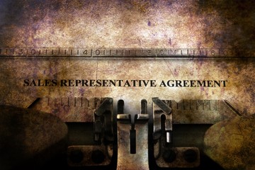 Sales agreement form on typewriter