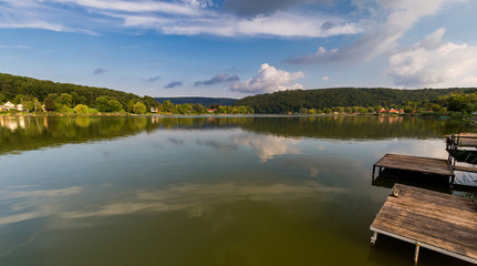 Fototapeta na wymiar Panorama of Orfu lake in south Hungary