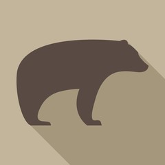 Bear flat icon on isolated transparent background.	