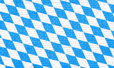 Flag of Bavaria on brick wall texture background