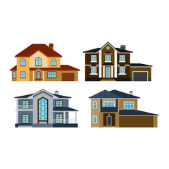 Houses front view vector illustration