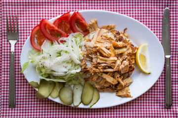 Turkish Chicken Doner Kebab with rice