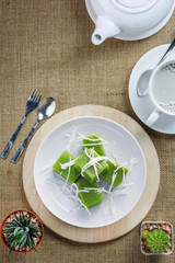 Coconut Ball (Thai Traditional Dessert) - Ka Nom Tom. Sweet boil