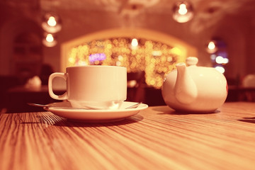 view of the restaurant warm toning