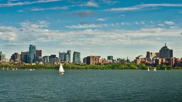 Time Lapse of Boston Skyline, Massachusetts, USA