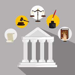 Law and legal justice graphic design, vector illustration 