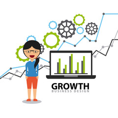 Business growth funds flat icons vector illustration design