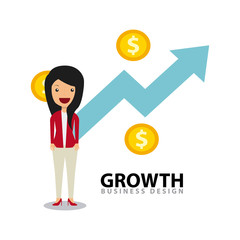 Business growth funds flat icons vector illustration design