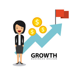 Business growth funds flat icons vector illustration design