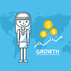 Business growth funds flat icons vector illustration design